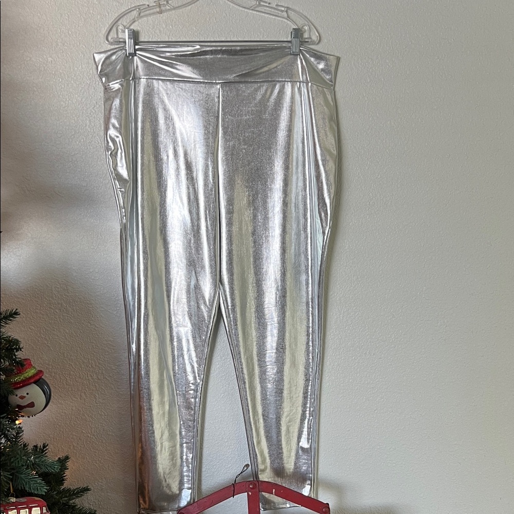 Silver Metallic Ankle Pants 2xl